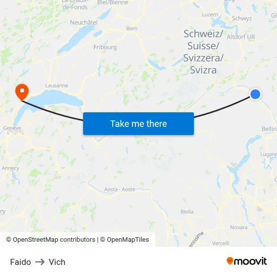 Faido to Vich map