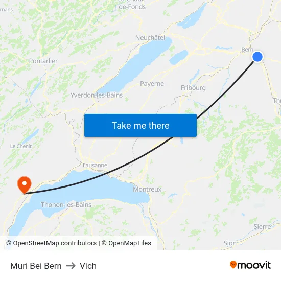 Muri Bei Bern to Vich map