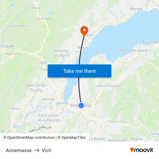 Annemasse to Vich map