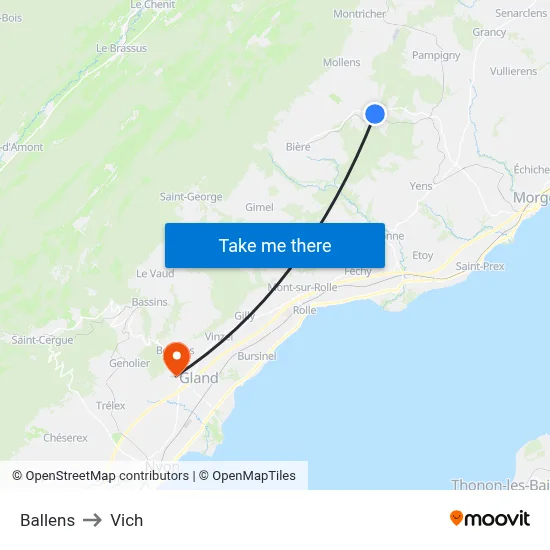 Ballens to Vich map