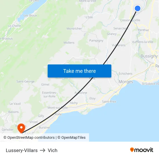 Lussery-Villars to Vich map