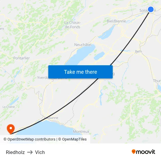 Riedholz to Vich map
