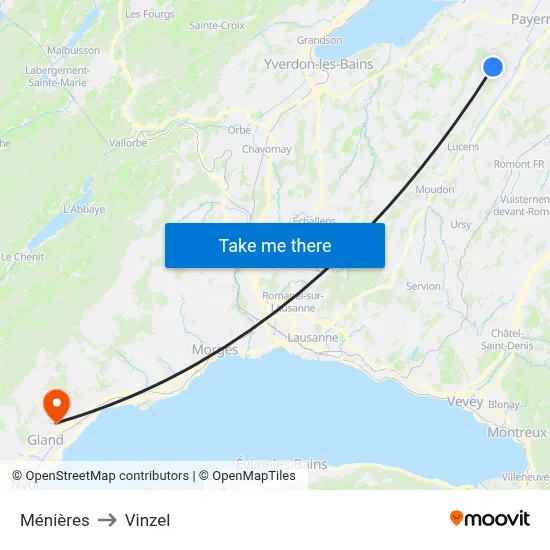 Ménières to Vinzel map