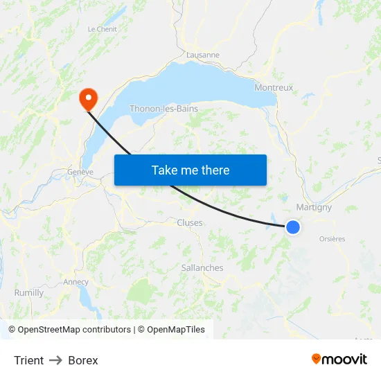 Trient to Borex map