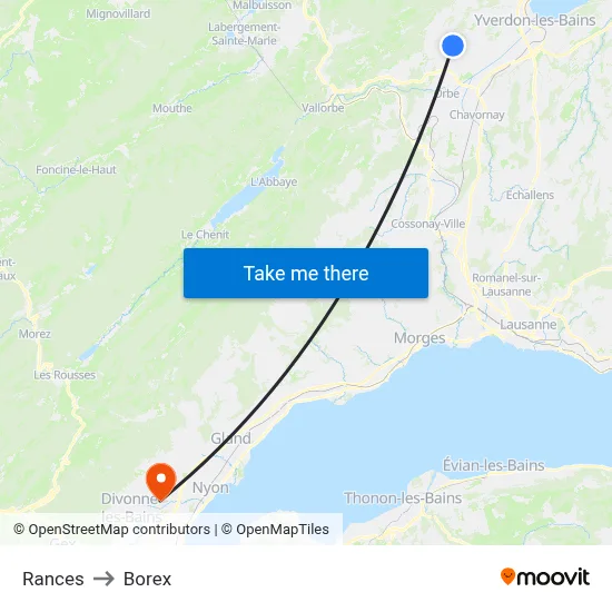 Rances to Borex map