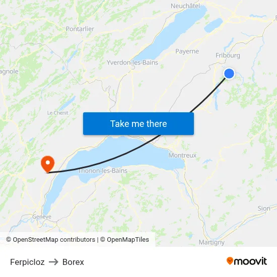 Ferpicloz to Borex map
