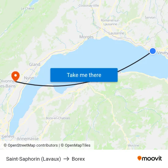 Saint-Saphorin (Lavaux) to Borex map