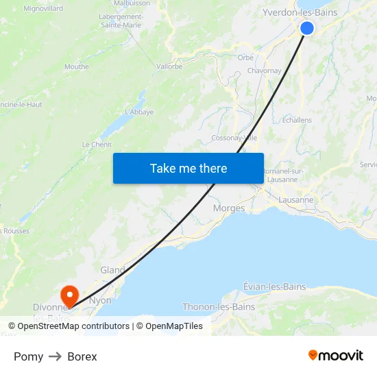 Pomy to Borex map
