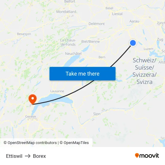 Ettiswil to Borex map