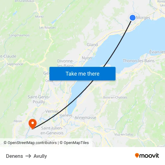 Denens to Avully map