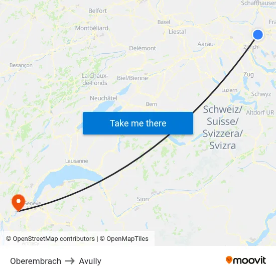 Oberembrach to Avully map