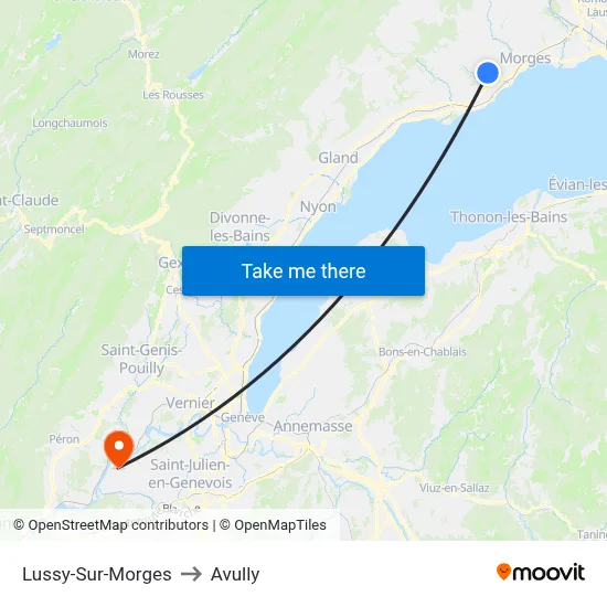 Lussy-Sur-Morges to Avully map