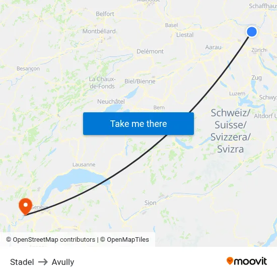 Stadel to Avully map