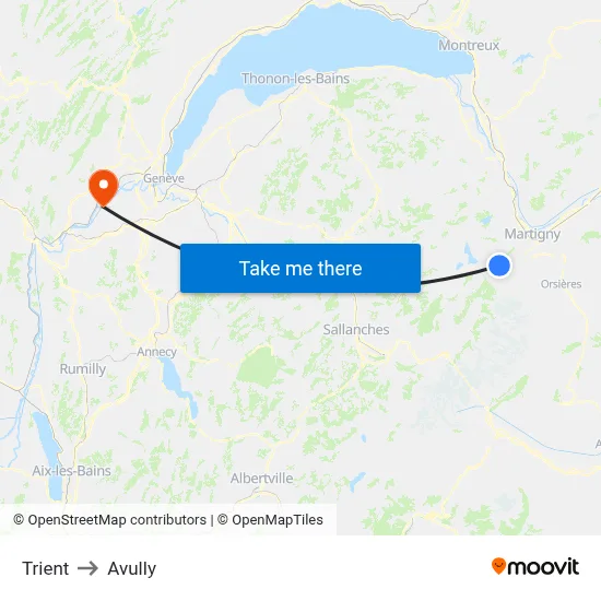 Trient to Avully map