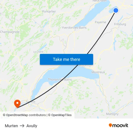 Murten to Avully map