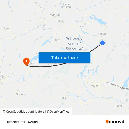 Trimmis to Avully map