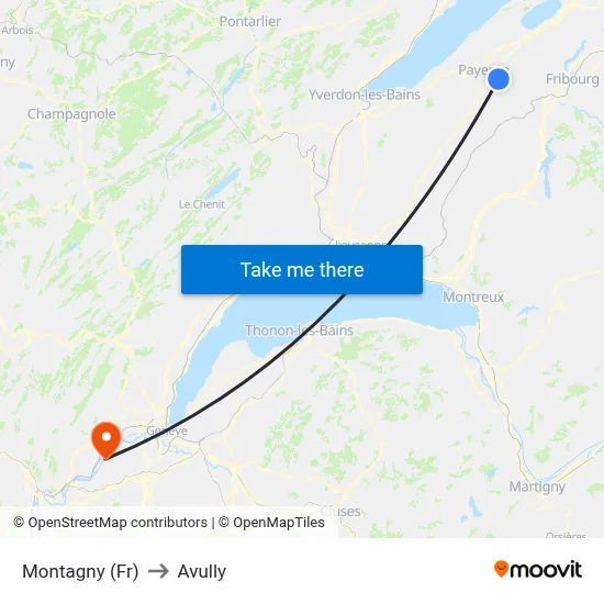 Montagny (Fr) to Avully map