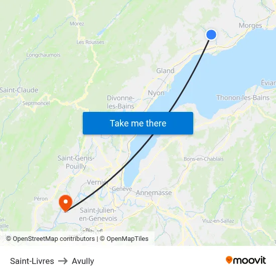 Saint-Livres to Avully map