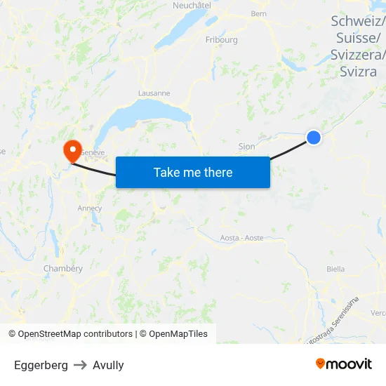 Eggerberg to Avully map