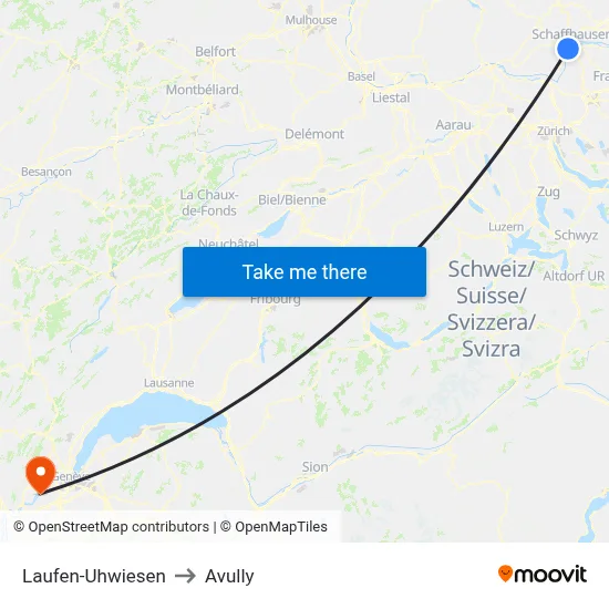 Laufen-Uhwiesen to Avully map