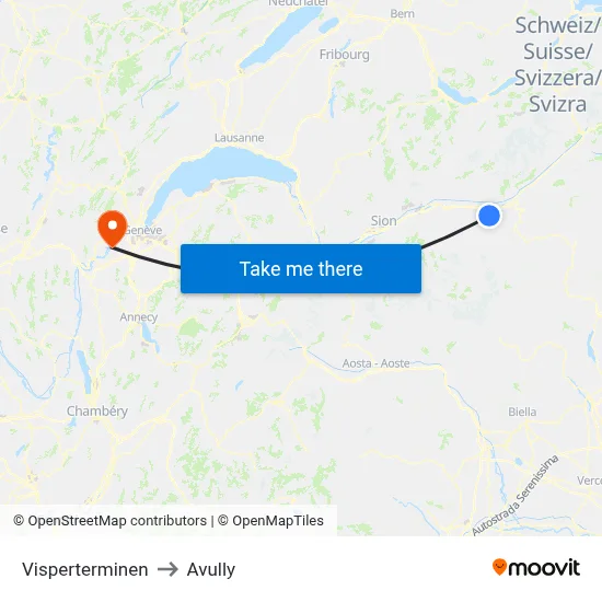 Visperterminen to Avully map