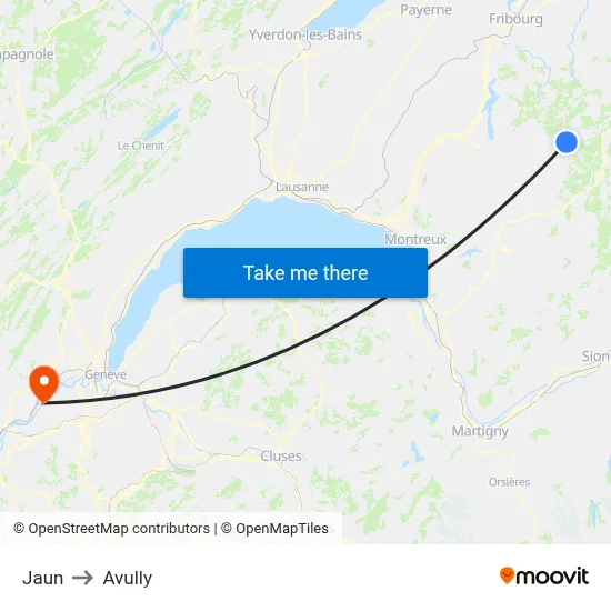 Jaun to Avully map