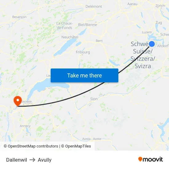 Dallenwil to Avully map