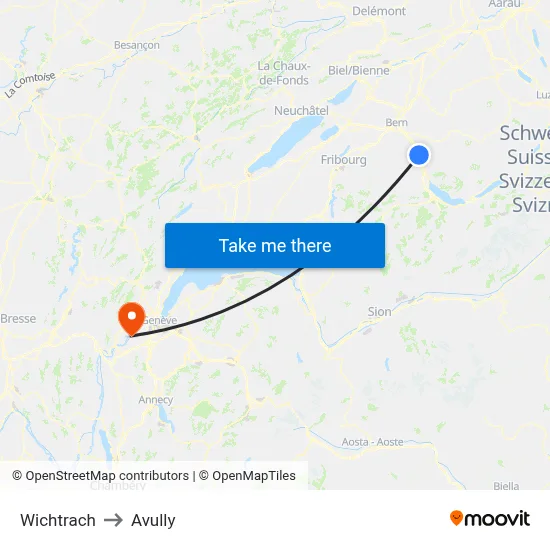 Wichtrach to Avully map