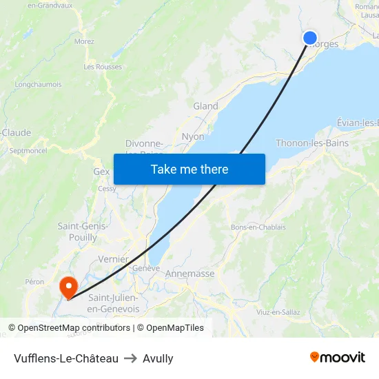 Vufflens-Le-Château to Avully map