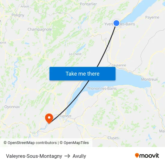 Valeyres-Sous-Montagny to Avully map