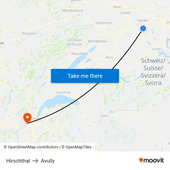 Hirschthal to Avully map