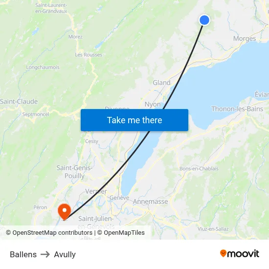Ballens to Avully map