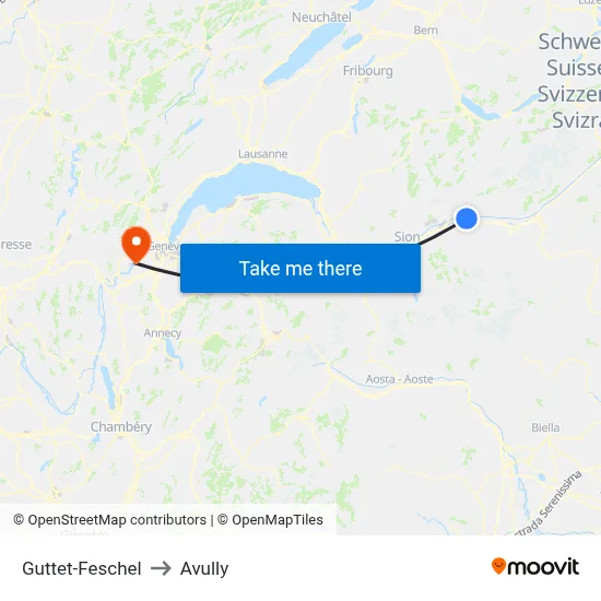 Guttet-Feschel to Avully map