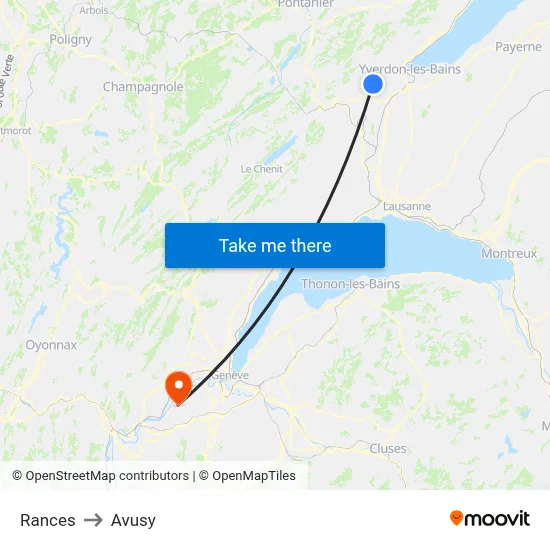 Rances to Avusy map