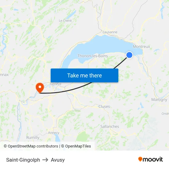 Saint-Gingolph to Avusy map