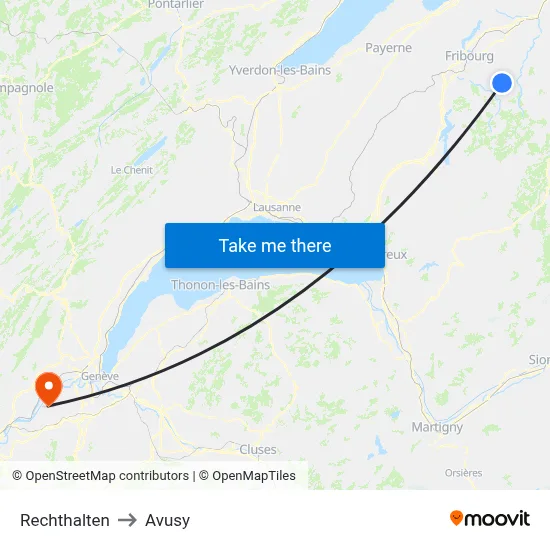 Rechthalten to Avusy map