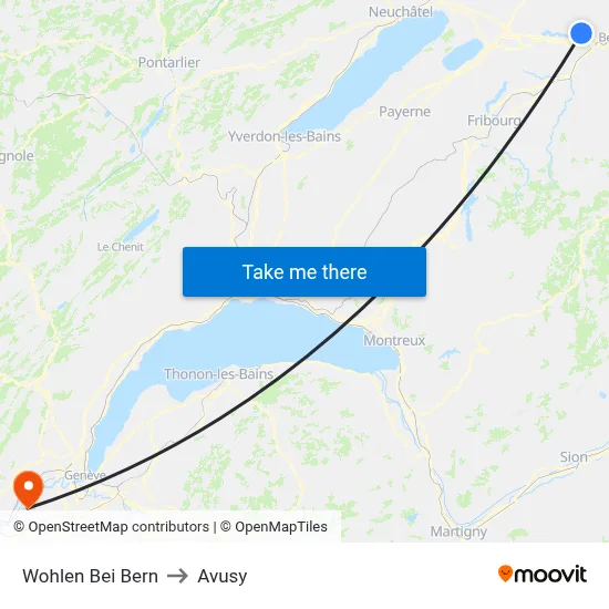 Wohlen Bei Bern to Avusy map