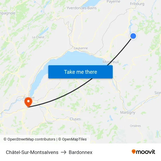 Châtel-Sur-Montsalvens to Bardonnex map