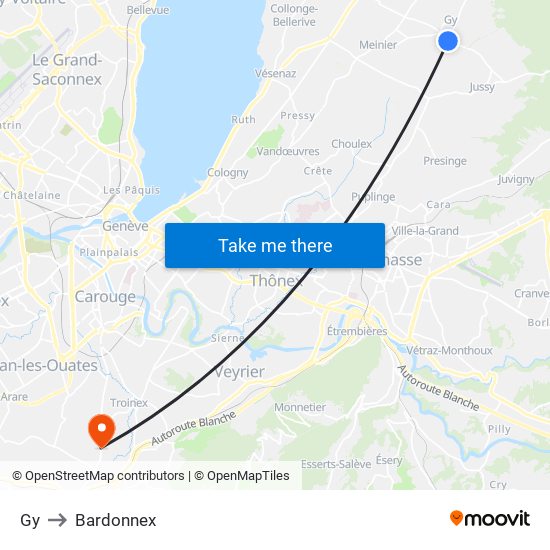 Gy to Bardonnex map