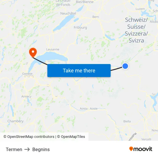 Termen to Begnins map