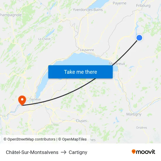Châtel-Sur-Montsalvens to Cartigny map