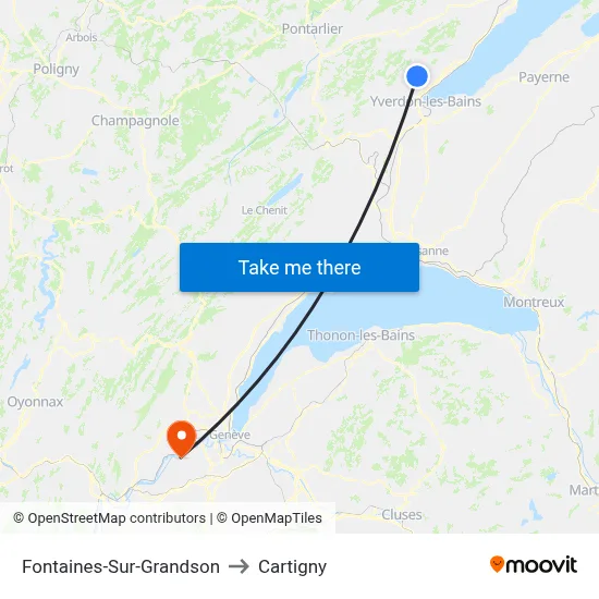 Fontaines-Sur-Grandson to Cartigny map