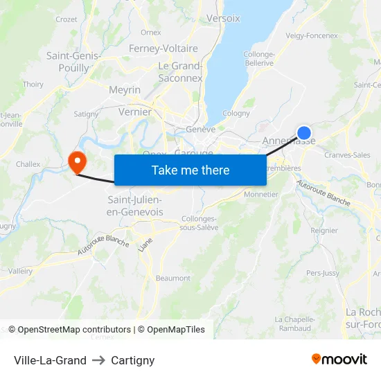 Ville-La-Grand to Cartigny map