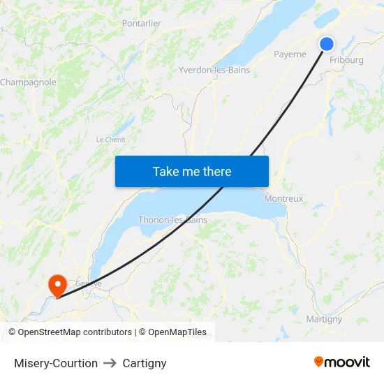 Misery-Courtion to Cartigny map