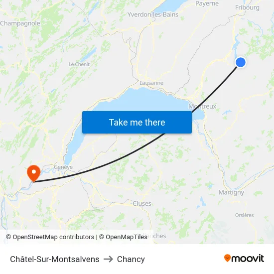 Châtel-Sur-Montsalvens to Chancy map