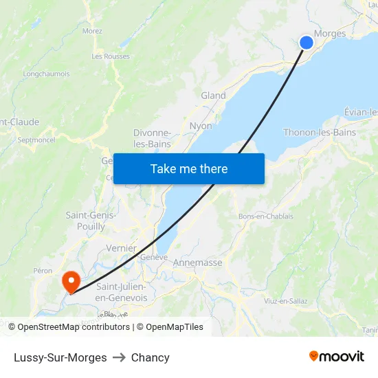 Lussy-Sur-Morges to Chancy map