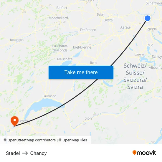 Stadel to Chancy map