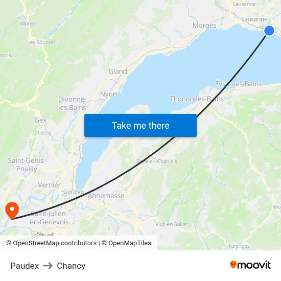 Paudex to Chancy map
