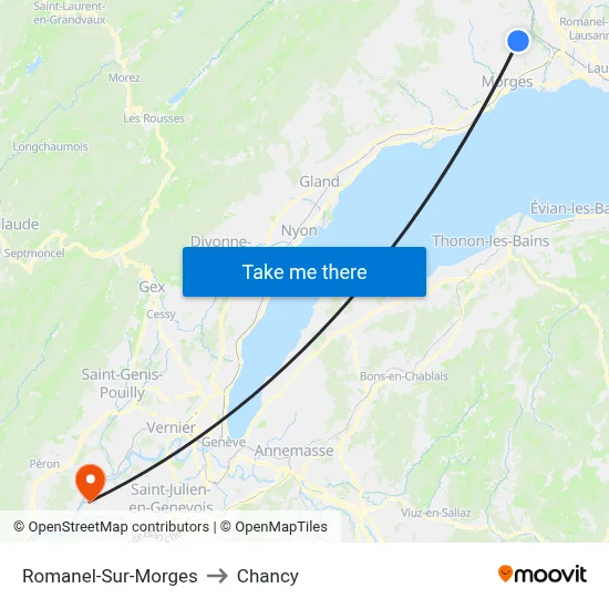 Romanel-Sur-Morges to Chancy map