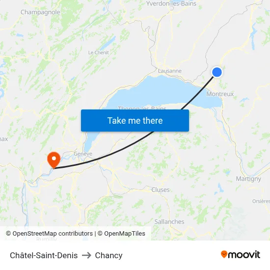 Châtel-Saint-Denis to Chancy map